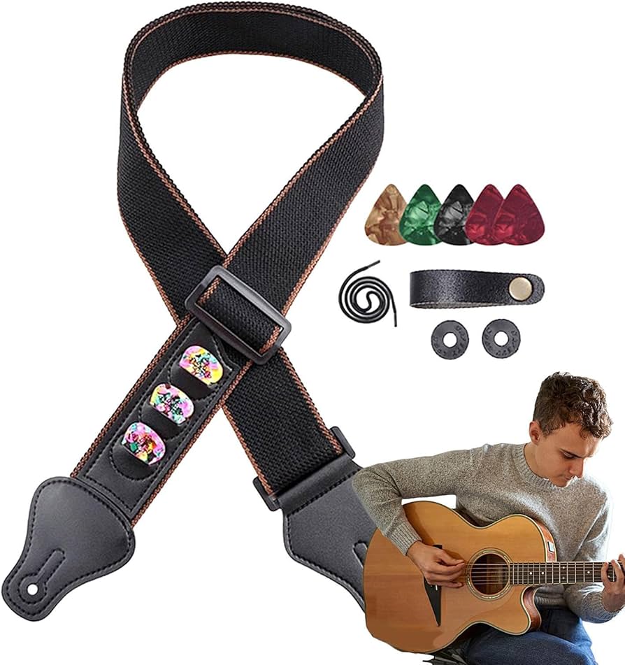 Amazon.co.jp: [HMLTD] ワイドギターストラップ,コットンソフトギター