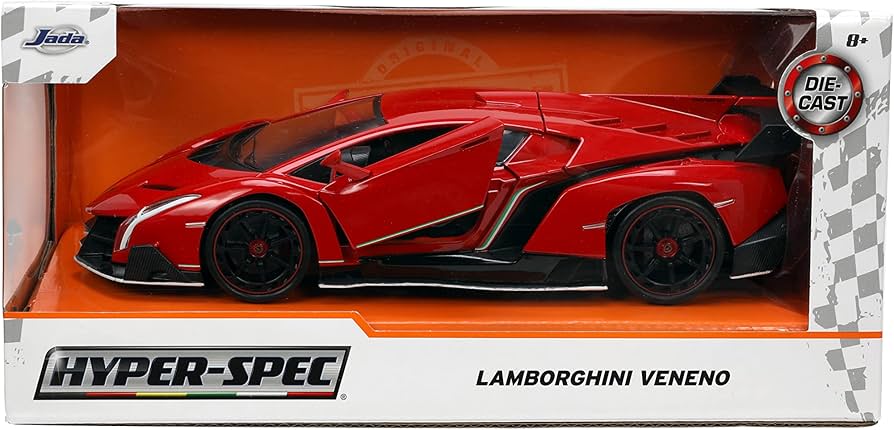Amazon.com: Jada HyperSpec 1:24 Lamborghini Veneno Red Die-cast