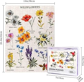 Amazon.co.jp: ジグソーパズル 花の種類 野生の花 花柄 500ピース 木製