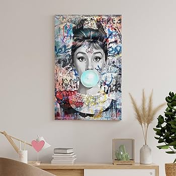 Amazon.co.jp: アートパネル 背景絵画 オードリー ヘップバーン