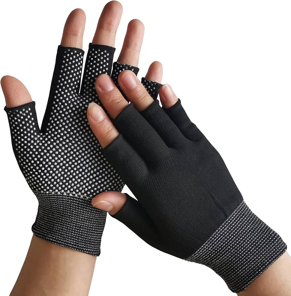 Amazon.co.jp: [TUISKU] 5本指出し 作業用 手袋 滑り止め 12双セット