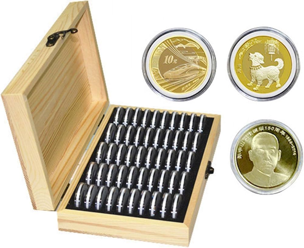 Amazon.co.jp: Wholehot コインケース 木製 コインディスプレイ収納