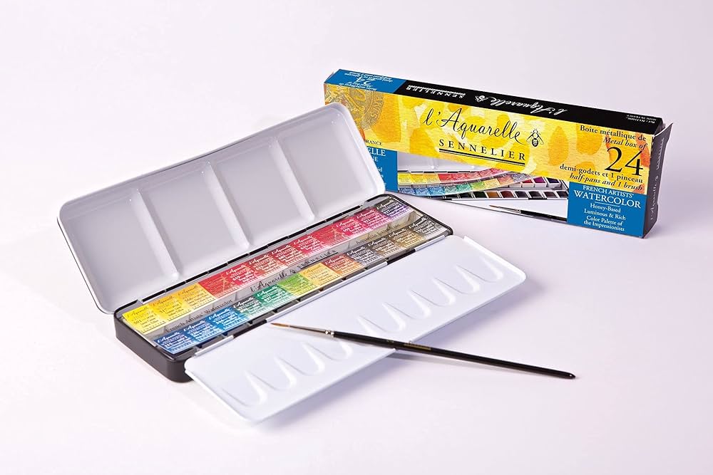 Amazon | セヌリエ 透明水彩絵具 l'Aquarelle ハーフパン 24色ポケット
