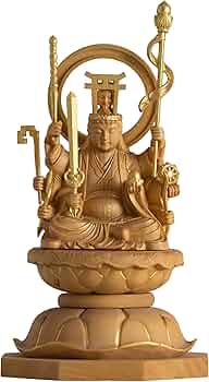 Amazon.co.jp: 極小仏 宇賀八臂弁財天 11cm（木製：ツゲ 金泥仕上）＿