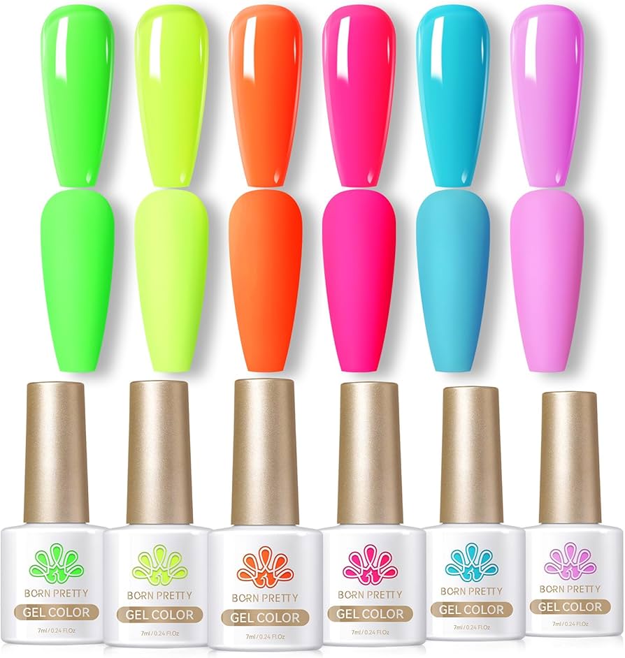 Amazon.co.jp: BORN PRETTY ジェルネイルカラーセット 蛍光カラー