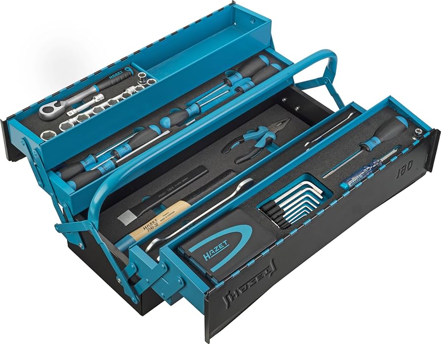 HAZET Professional 79-Piece Tool Kit in Metal Cantilevered Tool