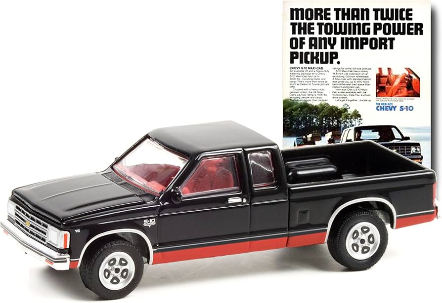 1983 Chevy S-10 Maxi-Cab Pickup Truck Black Vintage Ad Cars Series