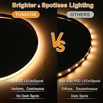 Amazon.co.jp: TUNICHX COB LED ストリップ ライト UL 認定 DC 12V LED