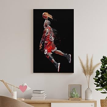 Amazon.co.jp: 抽象キャンバス絵画マイケルジョーダンポスター