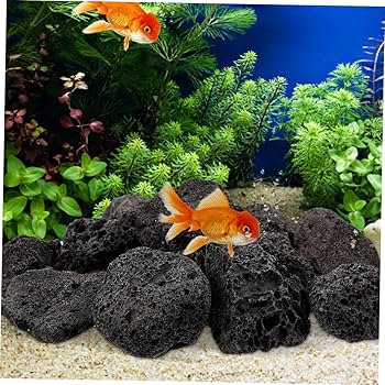 Amazon | Milisten 1 パック 黒い火山岩 黒い溶岩石 火の岩 装飾的な