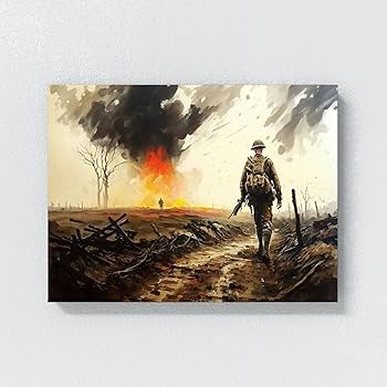 Amazon.com: Sense Canvas Ww1 Somme Battlefield 39 Canvas Art
