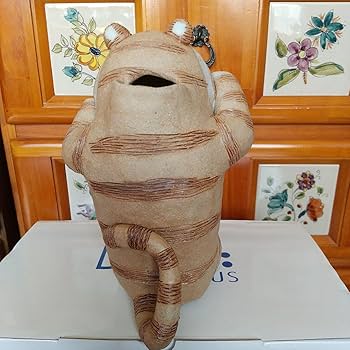 Amazon.co.jp: かとうゆみ 虎 置物 小物入れ 陶器 焼き物作家物