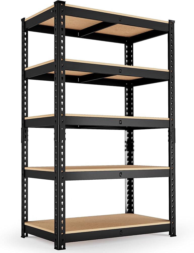 Amazon｜HOKEEPER スチールラック 5段式 900kg超耐荷重 幅71×奥行30×高