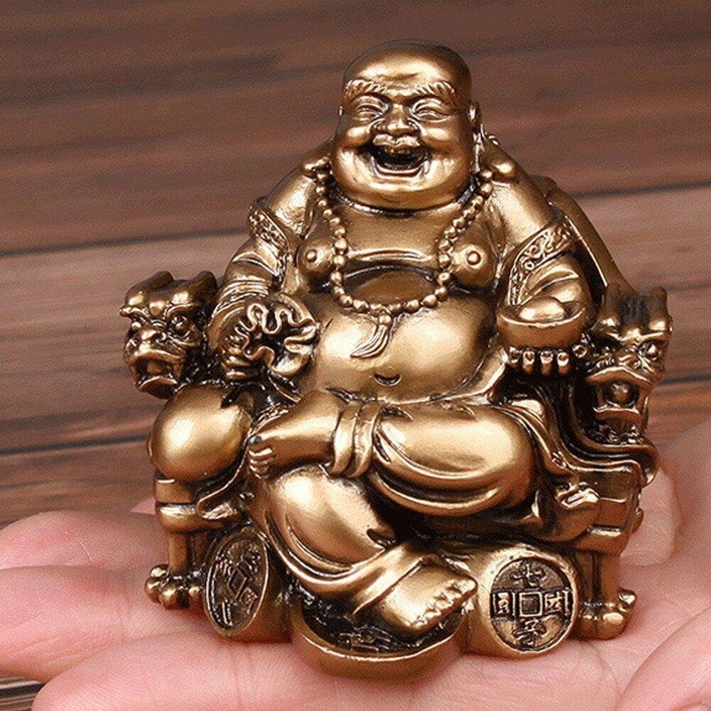 Amazon｜弥勒菩薩 マイトレーヤ 笑う仏像 レトロな幸運の装飾品 樹脂