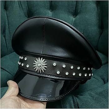 Amazon.co.jp: ASDFFG コスプレミリタリーキャップ 男性女性レザー