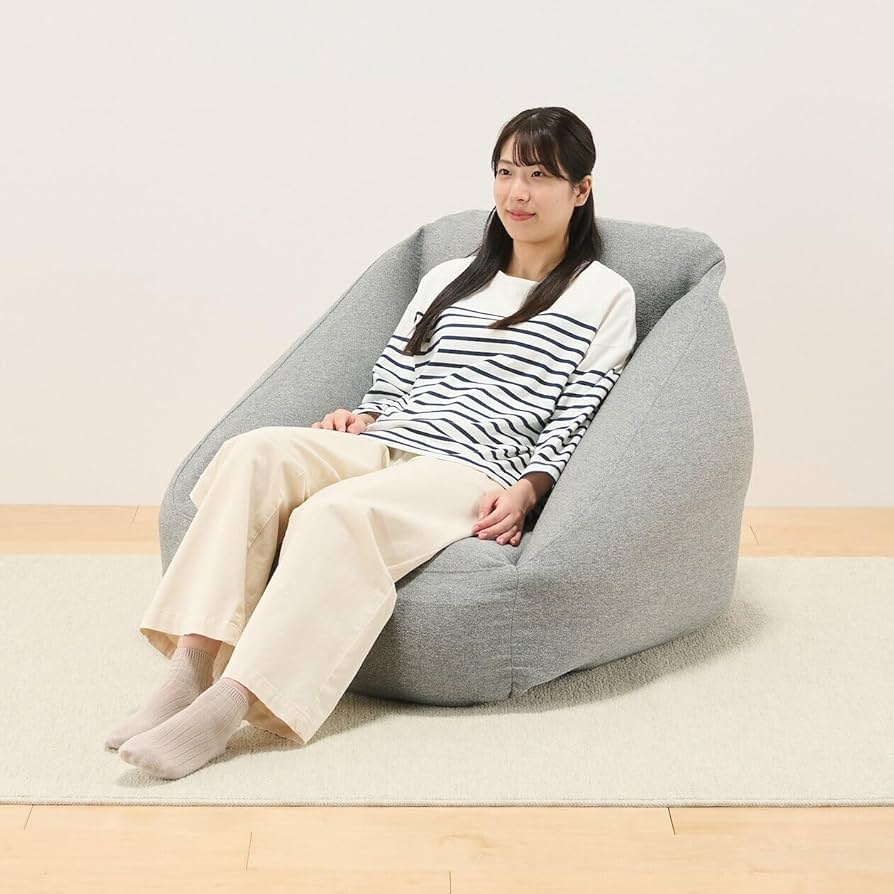 Amazon｜無印良品 空気でできたソファ イエロー 幅95×奥行95×高さ72.5