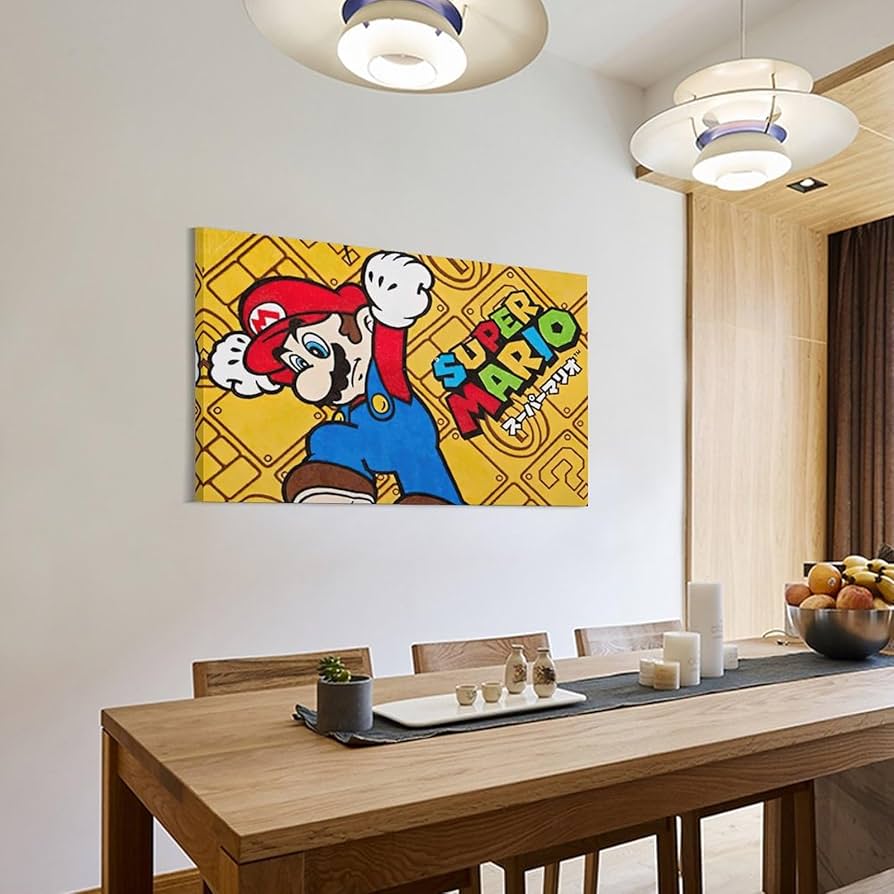Amazon.co.jp: 任天堂 マリオ 壁画 キャンバス絵画 アートパネル 現代