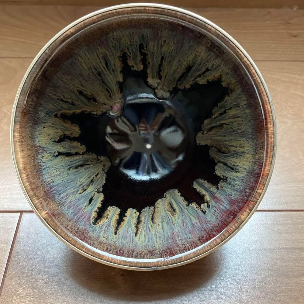 Amazon.co.jp: 草山作 曜変天目茶碗写 覆輪付き : 文房具・オフィス用品