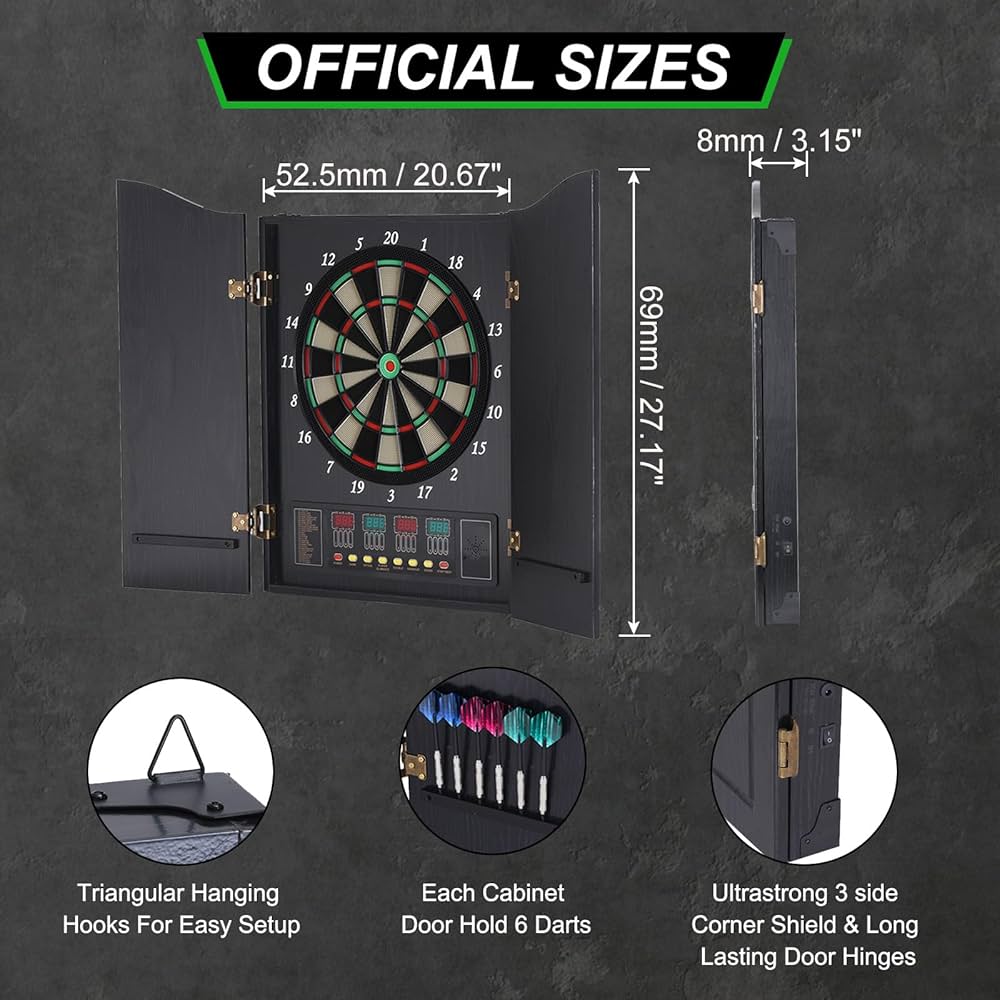 Amazon.co.jp: PATIKIL 電子ダーツボードキャビネットセット 木製