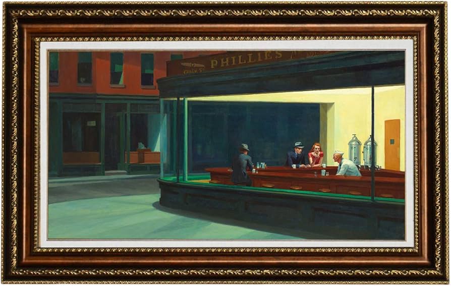 Amazon.co.jp: ELITEART - エドワード・ホッパーによるナイトホークス