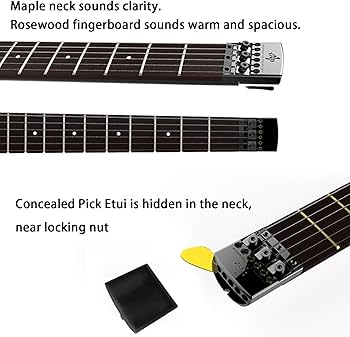 Amazon | Asmuse 折りたたみ式 トラベル ヘッドレス エレキギター 内蔵