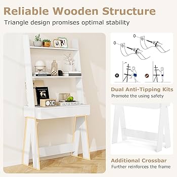 Amazon.com: Giantex 3 Tier Ladder Desk with Drawer, 33'' Width