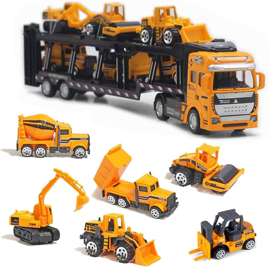 Amazon.co.jp: Carecoly 建設車両セット 6台ミニカーセット1台収納車