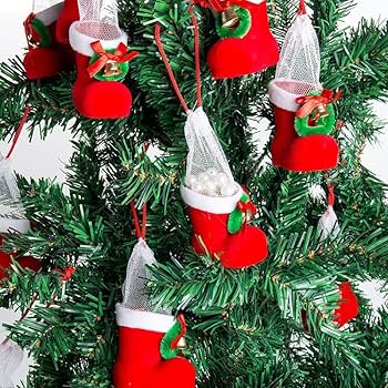 Amazon | mecaponn クリスマスブーツ お菓子入れ クリスマス 飾り 20個