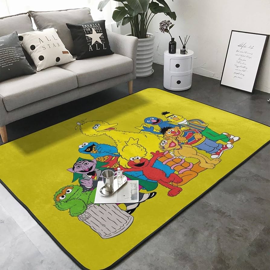 Amazon | セサミストリート ラグ カーペット 防ダニ抗菌防臭洗える