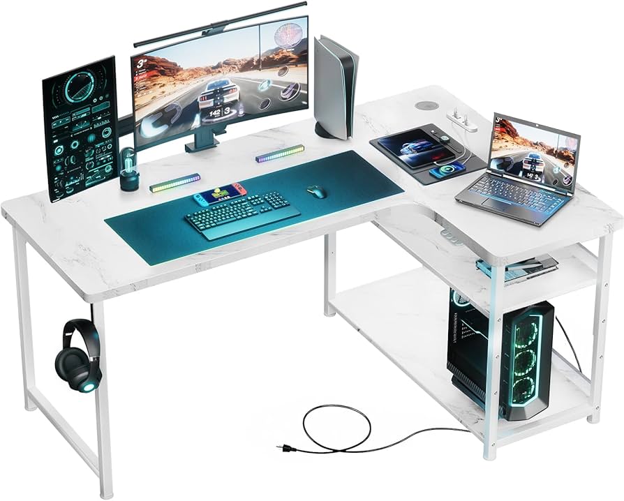 Amazon.co.jp: GTRACING ゲーミングデスク パソコンデスク L字