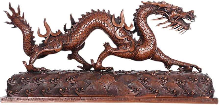 Amazon.co.jp: 開運 願い龍 龍 置物 銅製 迫力 大きいサイズ 開運