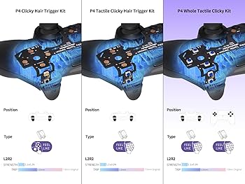 Amazon.com: eXtremeRate Whole Tactile Clicky Kit for PS4