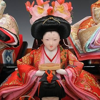 Amazon | K-118 親王ケース 雛人形 三人官女付 五人囃子付 オルゴール