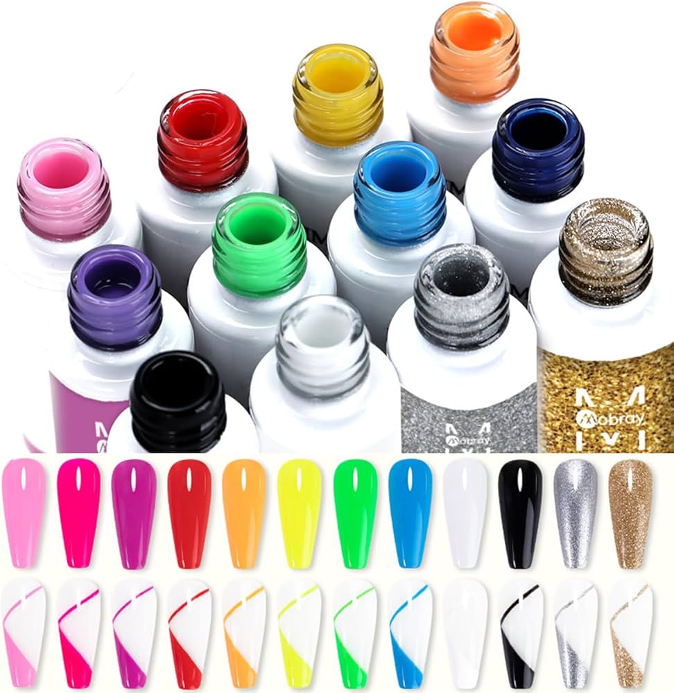Amazon.com : Fcozpjk Nail Art Liner Gel Polish Set, 12 Colors Kit