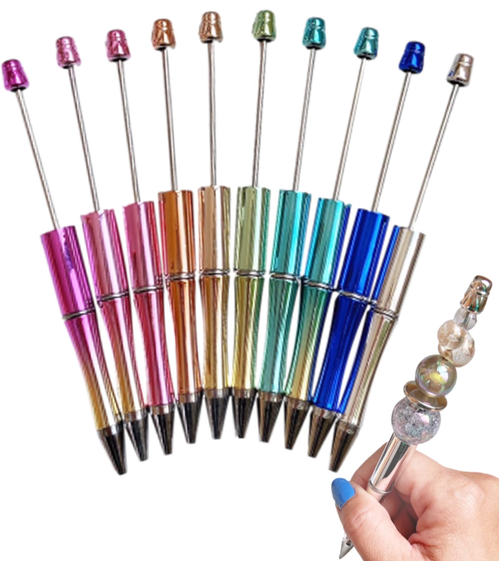 Amazon | 【きらめくメタル10色セット】 ビーズ ボールペン カスタム