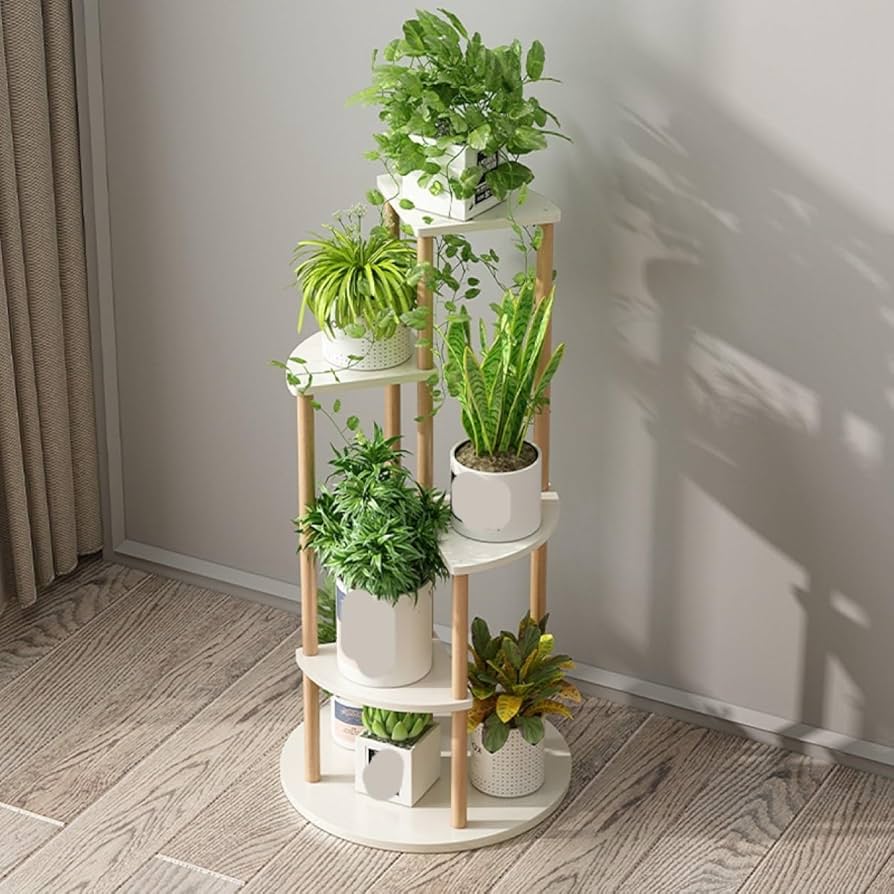 Amazon.co.jp: [GZGZ] 観葉植物 棚 ホワイト 室内花台5段フラワー