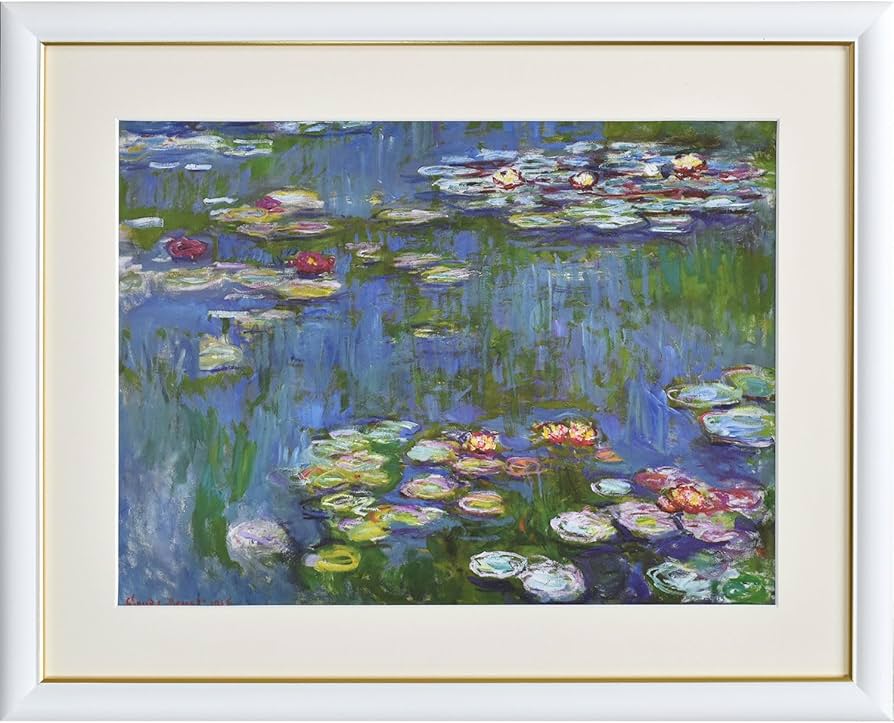 Amazon.co.jp: 晴れの街ギャラリー 絵画 額絵 クロード・モネ 『睡蓮