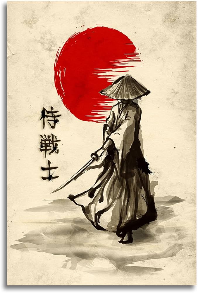 Amazon.com: GENGSHENG Japanese Samurai Posters Wall Art Samurai