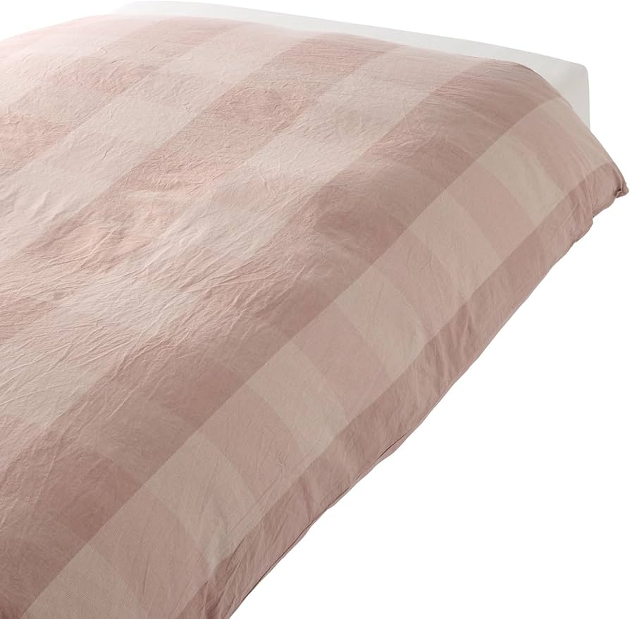 Amazon｜無印良品 洗いざらし掛ふとんカバー ピンクチェック