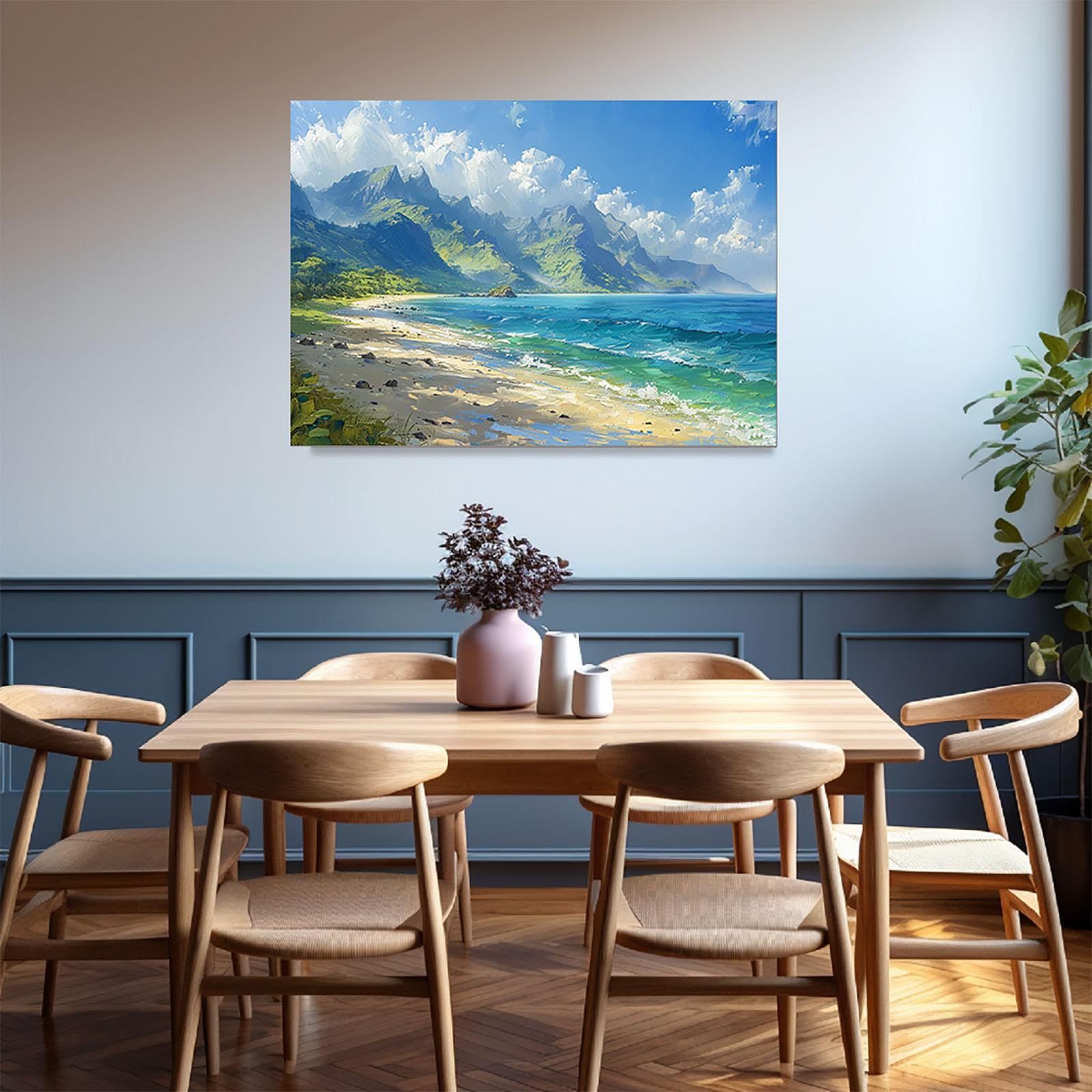 Amazon.co.jp: SHYAMIC 海の景色 海 太陽の光 海の写真 アート, ブルー