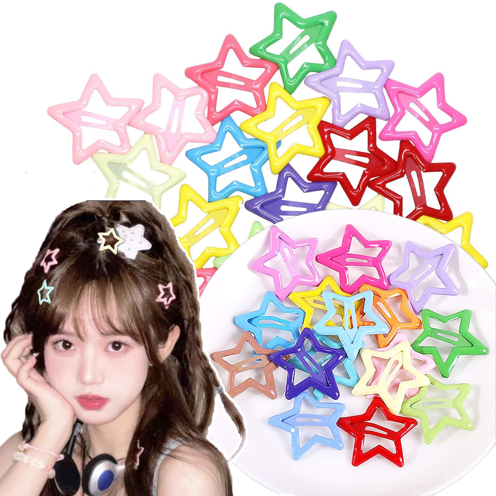 Amazon.co.jp: ヘアクリップ 50個セット 星型 ヘアピン 可愛い