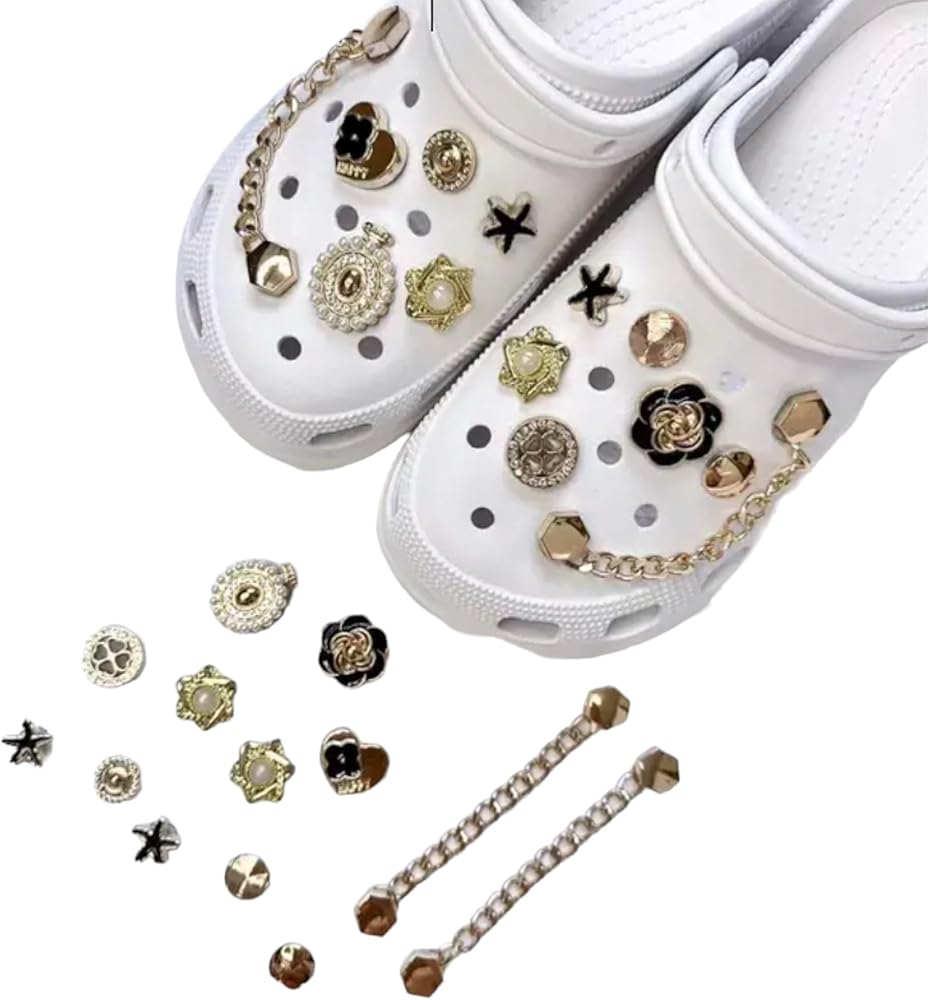 Amazon.co.jp: ホワイト パール 13個 クロックス ジビッツ フラワー