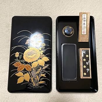 Amazon.co.jp: 京都 象彦 高級硯箱 書道 漆器 金蒔絵 : 文房具