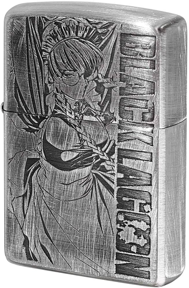 Amazon.co.jp: ブラックラグーン Zippo ロベルタ 銀サテン古美 中