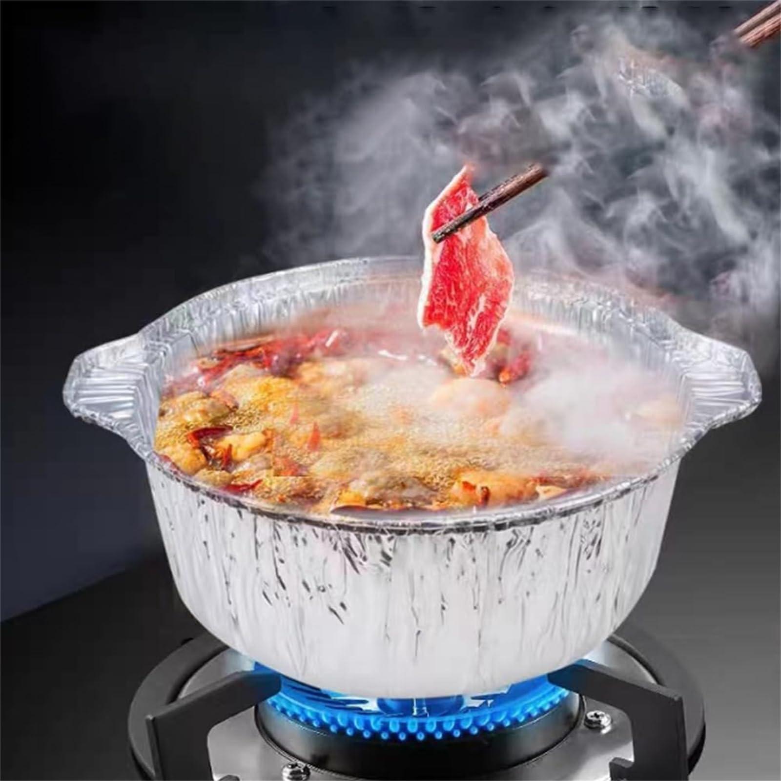 Amazon | 蓋付きアルミポットコンプリートセット、蓋付き使い捨て