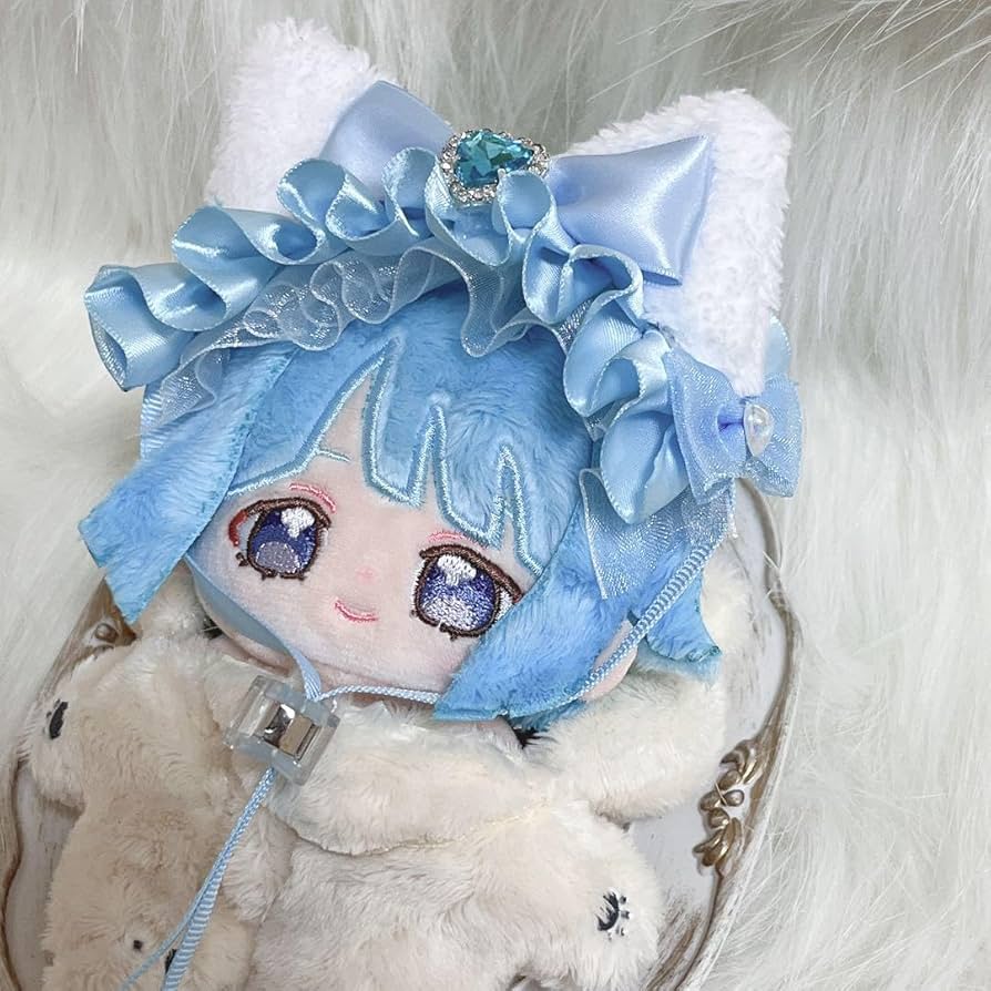 Amazon.co.jp: ぬい おまんじゅう ヘッドドレス 猫耳 ハンドド ブルー