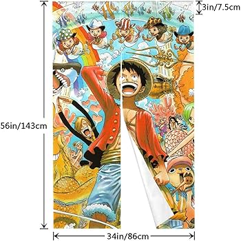 Amazon｜ワンピース ONE PIECE ルフィ ドアカーテン のれん カーテン
