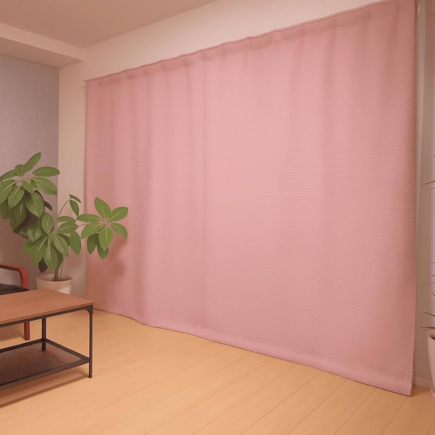 Amazon｜ピアリビング コーズ 防音カーテン (幅110cm×丈215cm, ピンク
