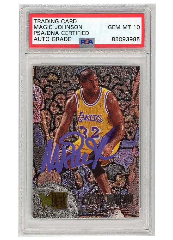Amazon.com: Magic Johnson 1995-96 Fleer Metal Autograph Card #161
