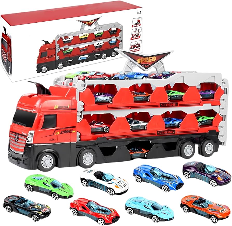 Amazon.co.jp: 車おもちゃ トラックセット トレーラー 合金製 ミニカー